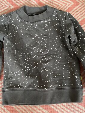 Nui Dark Gray Sweatshirt with White Speckle Print